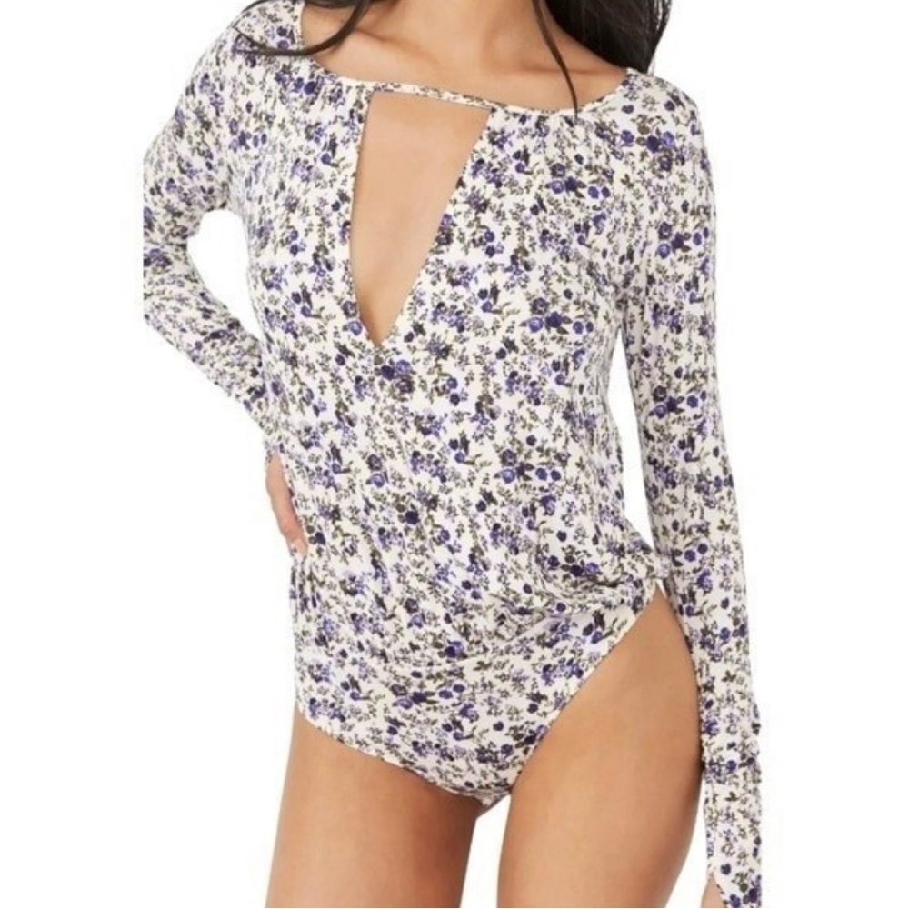 Intimately Free People Kaya  Floral Print Bodysuit sz L